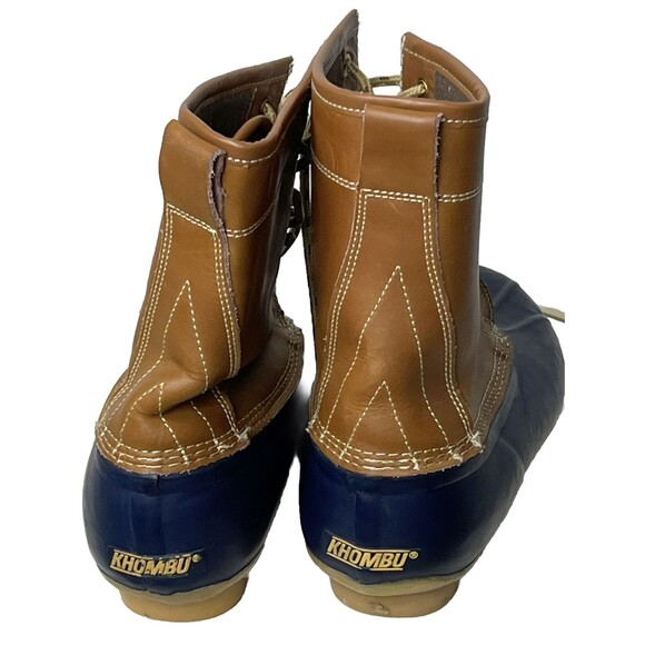Khombu Boots Duck Waterproof Brown Leather Blue Rubber Insulated Letty Women‎ 9 - Picture 4 of 6
